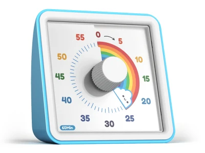 LIORQUE Minuteur Visuel Timer Enfant, 60 Minutes Chronometre Enfant et Compte à Rebours pour Enfants et Adultes, Silencieux Outil de Gestion du Temps pour Cuisine, Salle de Classe, Réunions (Bleu) 